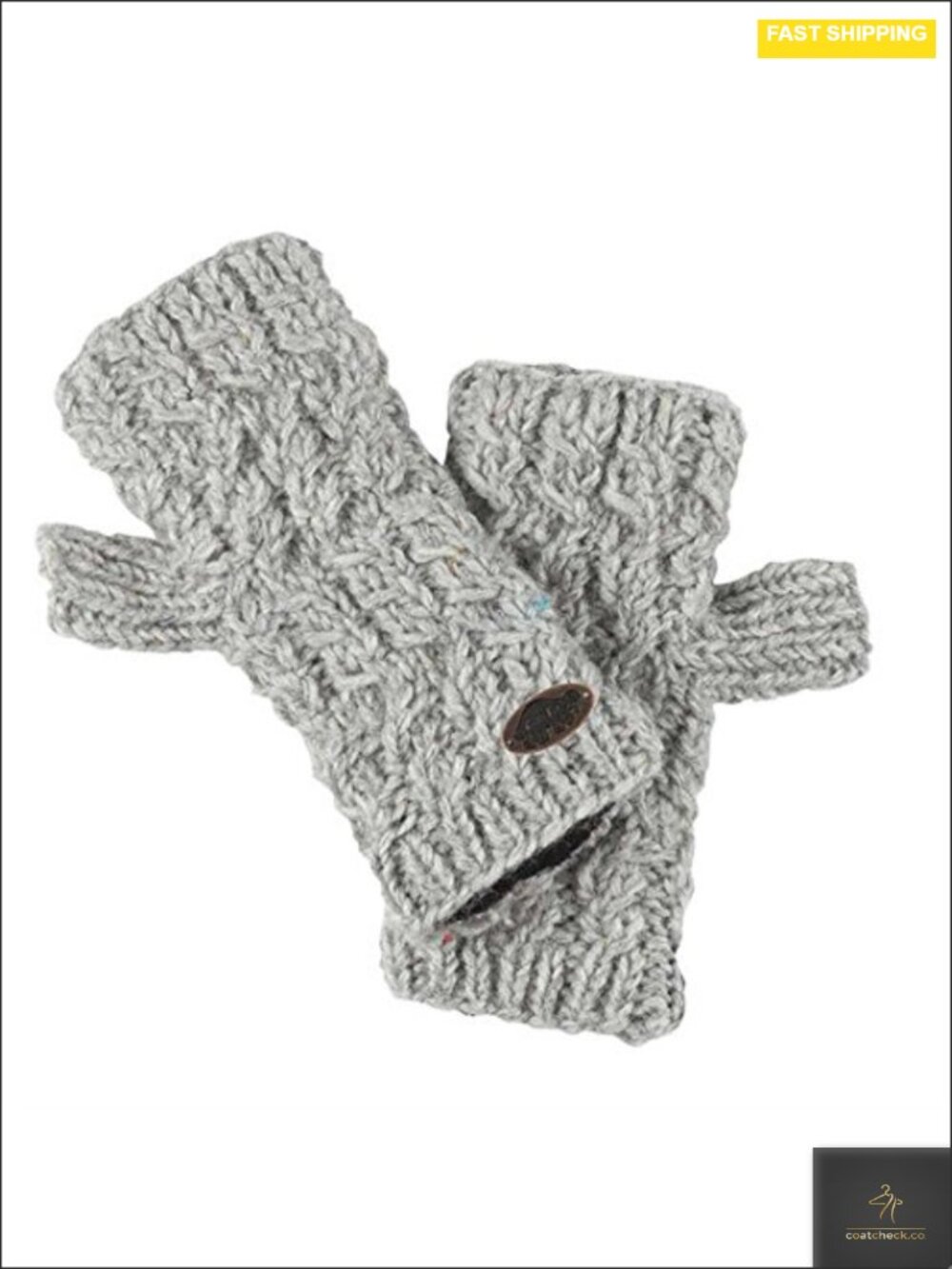 Hand Knit Wool Fingerless Mittens Women's Winter Mitts